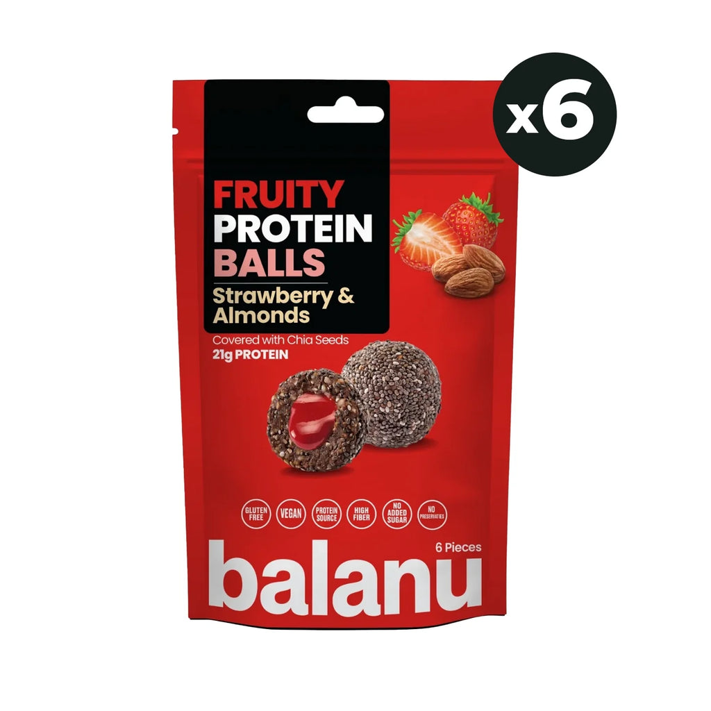 Balanu Fruity Protein Balls Strawberry & Almonds 110 g x6-0