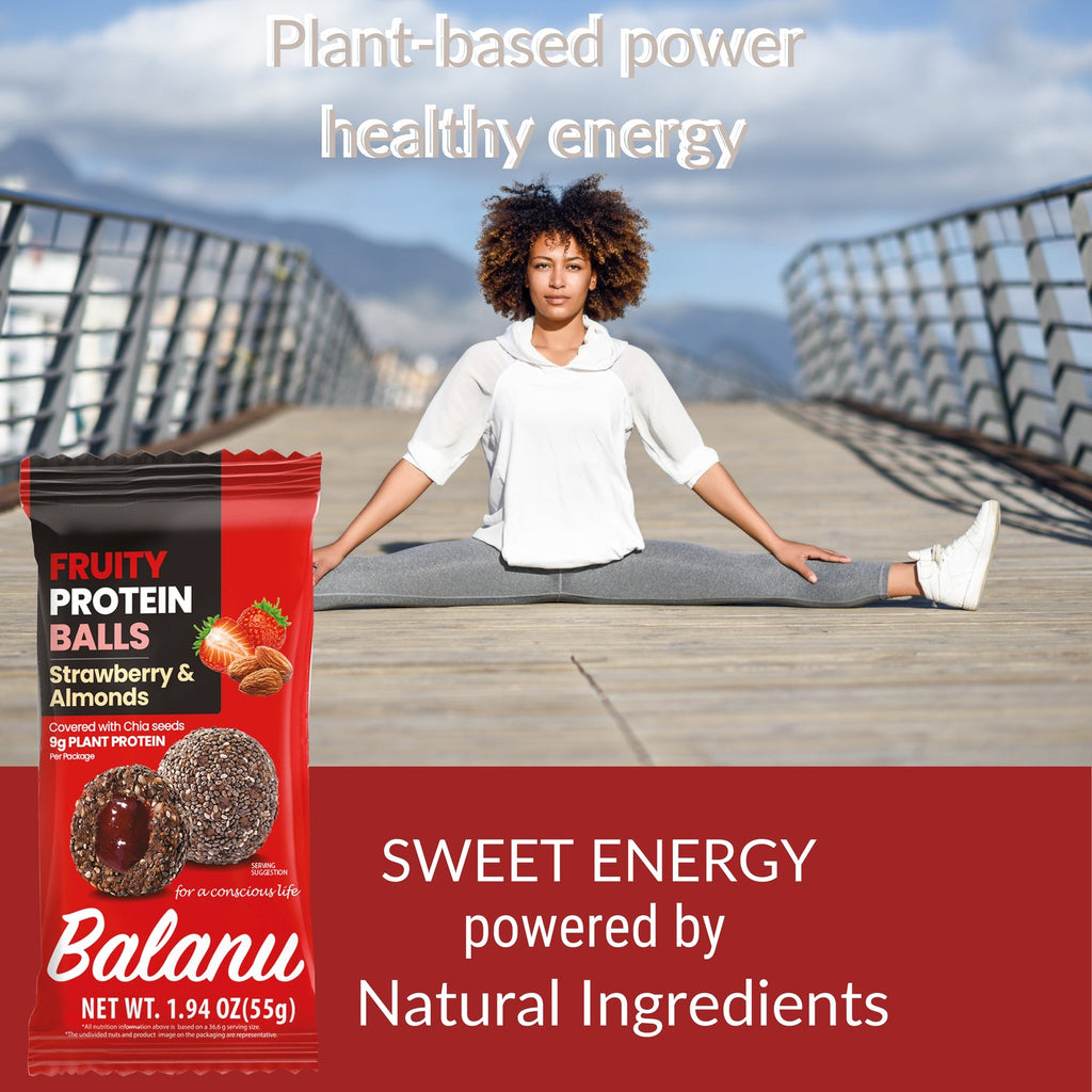 Balanu Fruity Protein Balls Strawberry & Almonds 55 g x 6-2