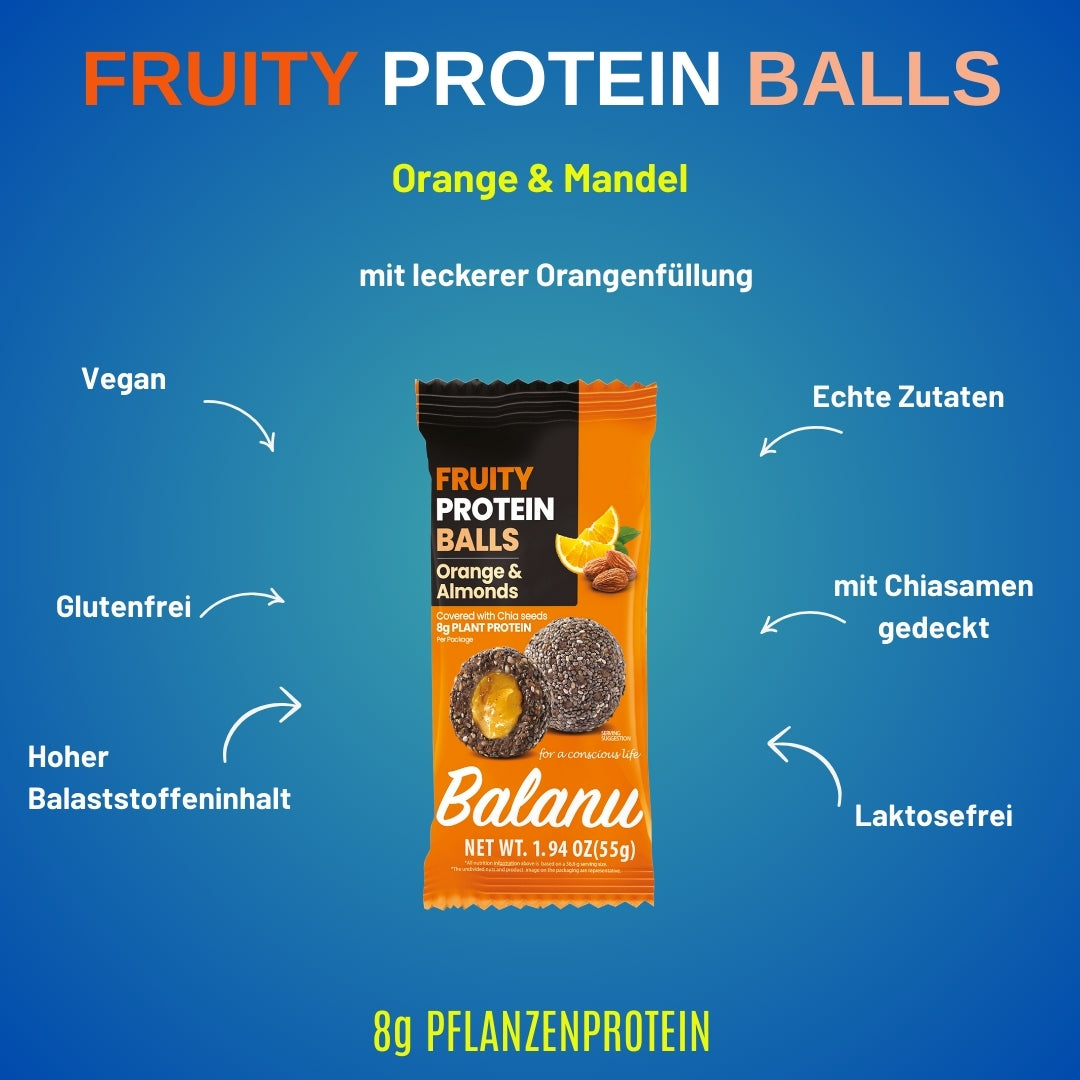 Fruity Protein Bällchen Orange & Mandeln 55 Gr x 6-2