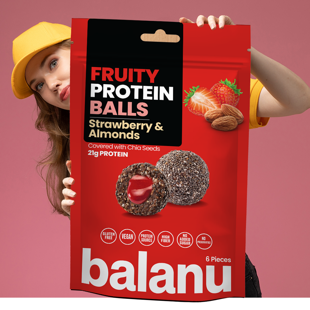 Balanu Fruity Protein Balls Strawberry & Almonds 110 g x6-3