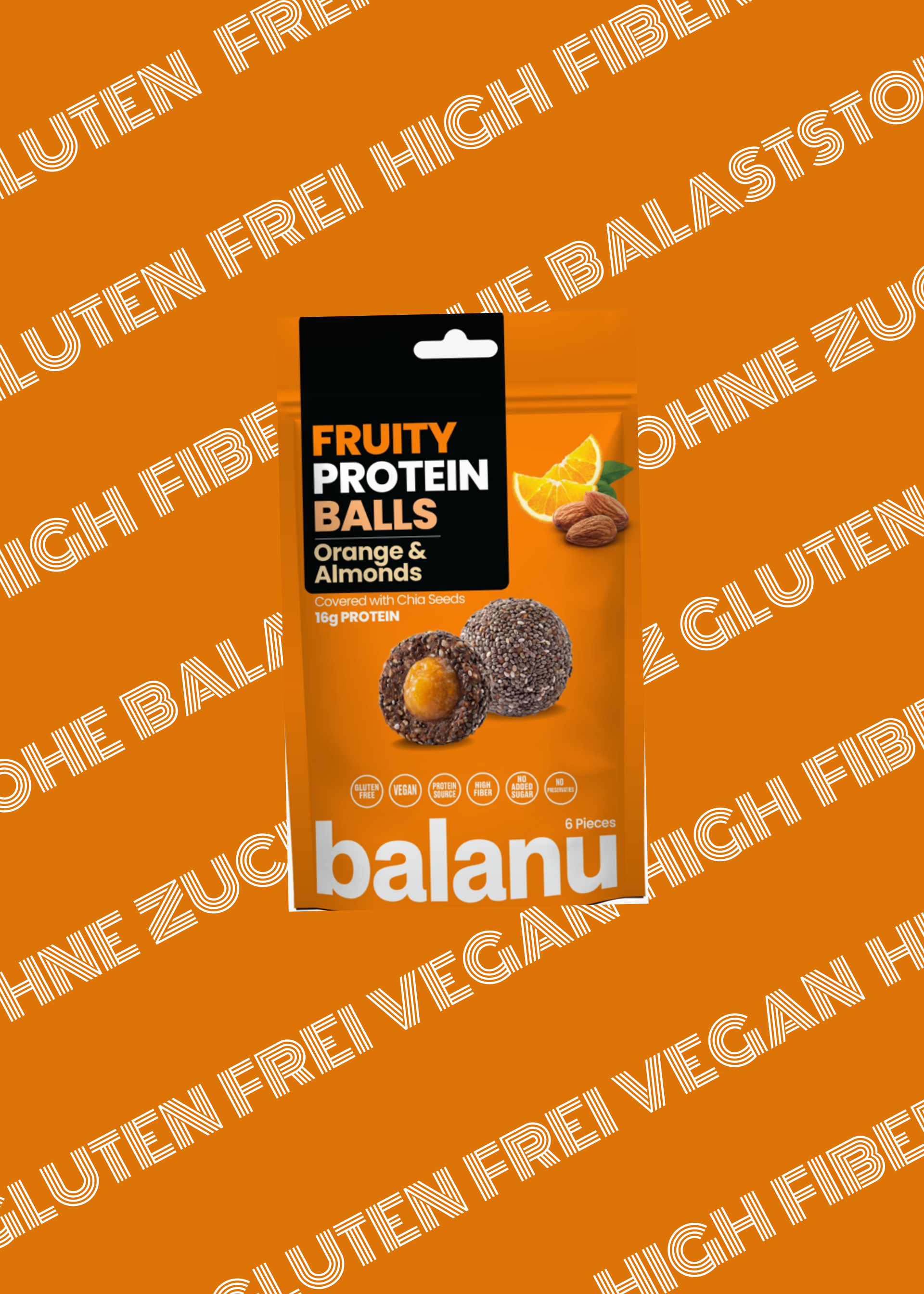 Balanu Fruity Protein Balls Orange & Almonds 110g x6-2