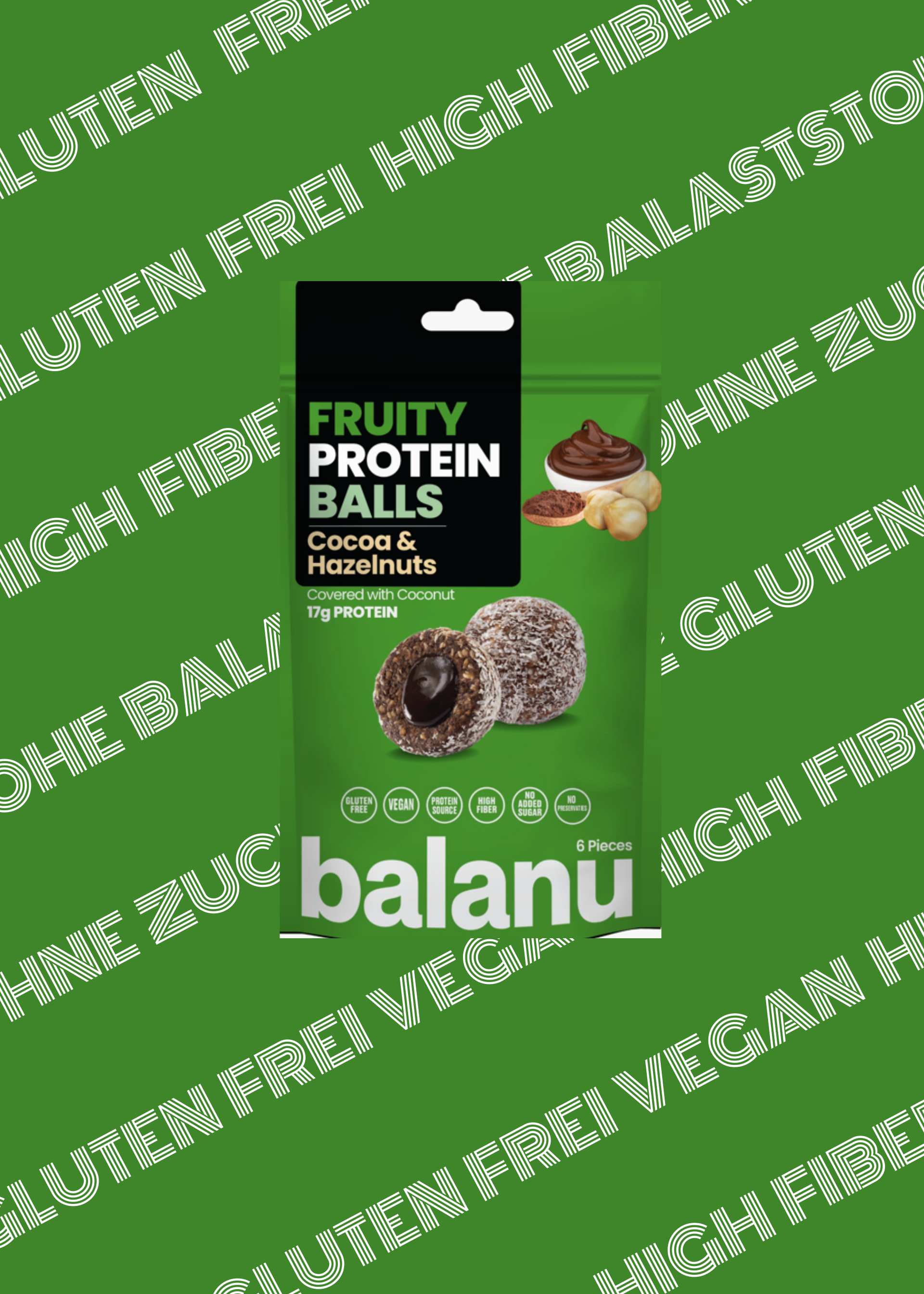 Balanu Fruity Protein Balls Cocoa & Hazelnuts 110 g x6-3