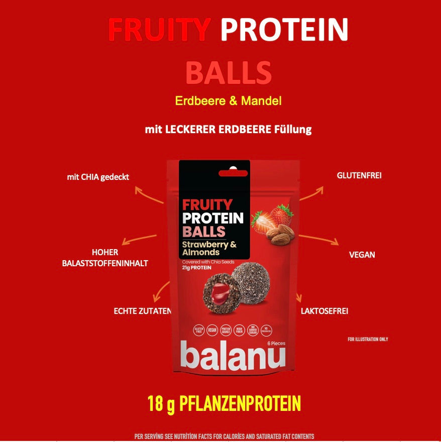 Balanu Fruity Protein Balls Strawberry & Almonds 110 g x6-2
