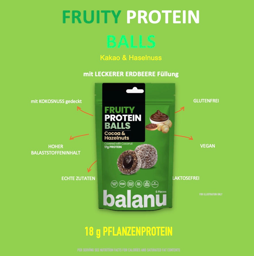 Balanu Fruity Protein Balls Cocoa & Hazelnuts 110 g x6-1